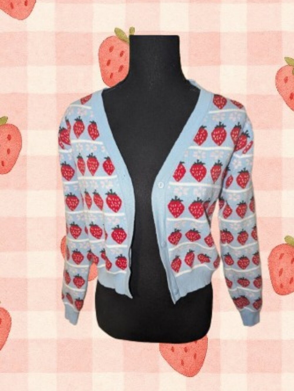 Strawberry Print Cardigan